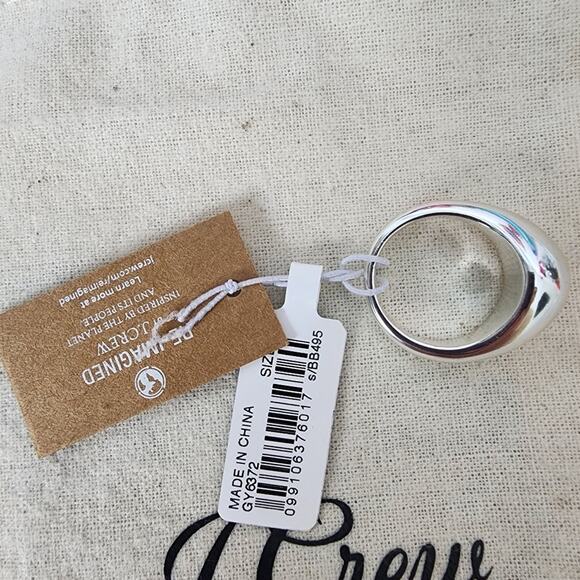 NEW J. Crew Chunky Sculptured Orb Dome Ring Silver Mirror Size 5 - Picture 5 of 8